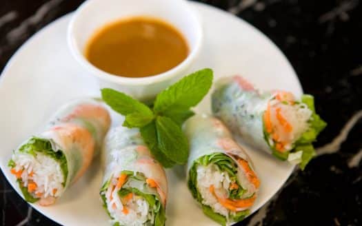 spring rolls at Bamboo Cafe