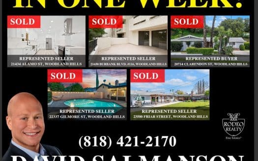 Woodland Hills closed escrows the week of 5/1/2023